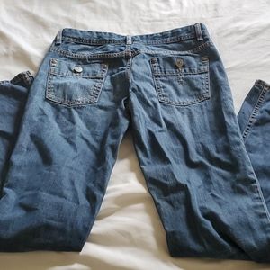 Banana Republic Low Rise Boot Cut Denim Blue Jeans back botton pockets Size 10